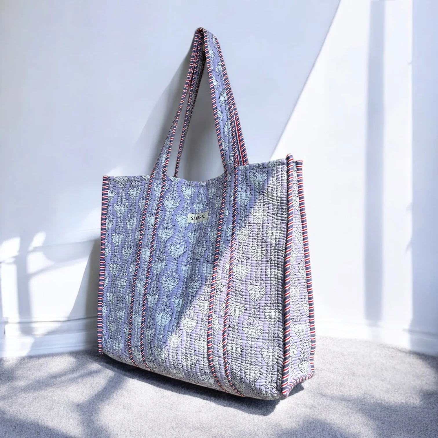 Lilac Garden Quilted Tote Bag - Image 3