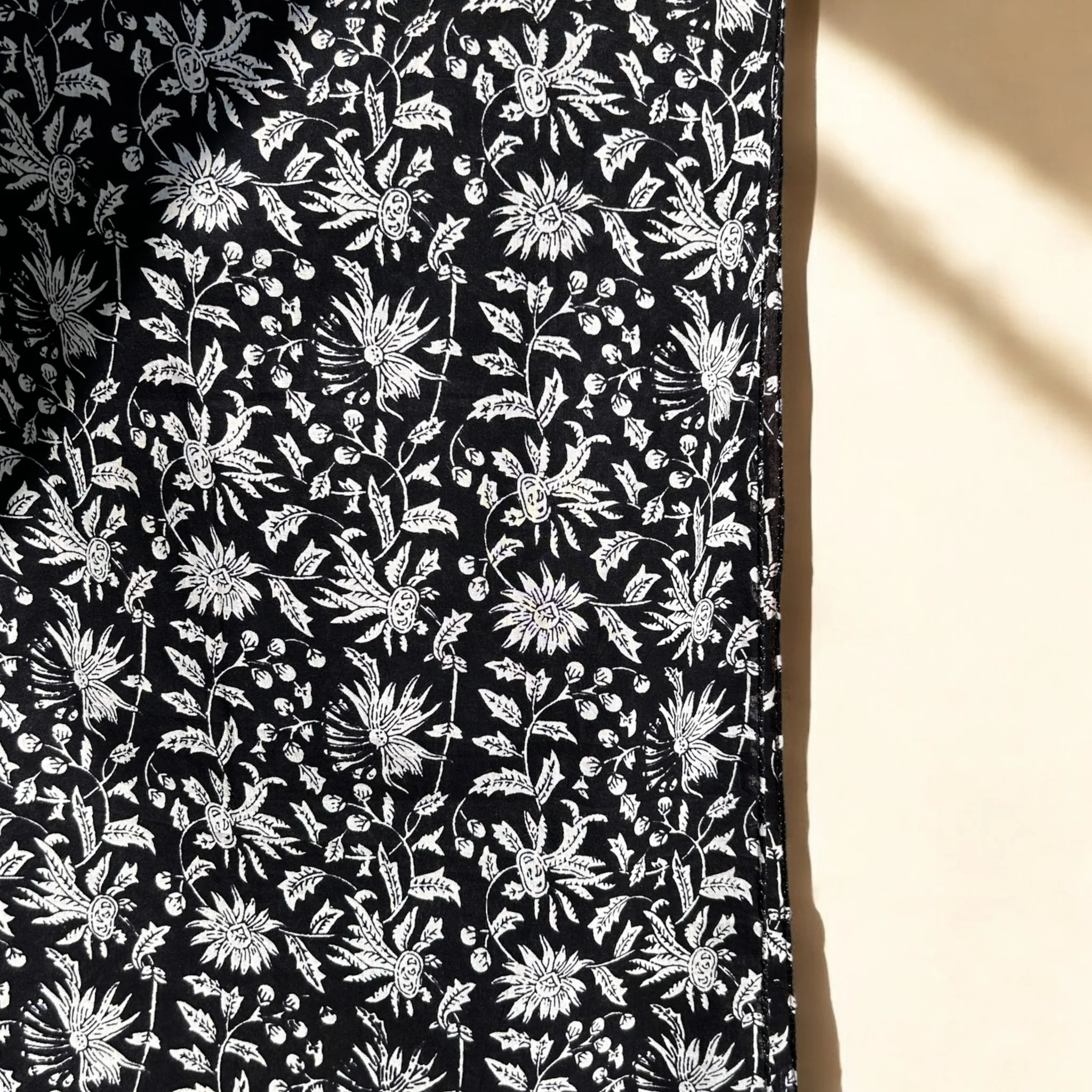 Noir Block Printed Scarf - Image 4