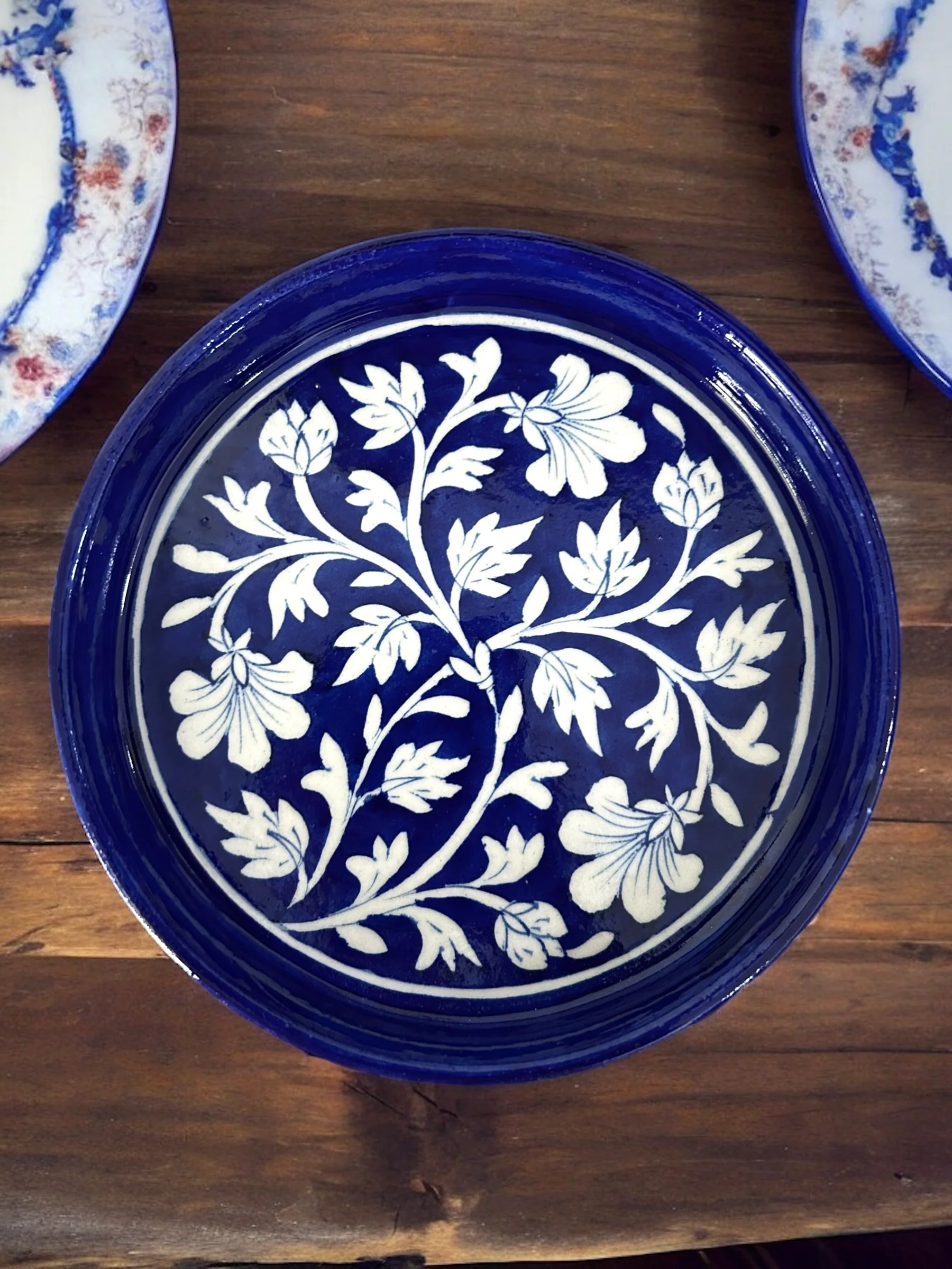 Blue Pottery Classic Hand Painted Plate Set (Set of 2) - Image 3