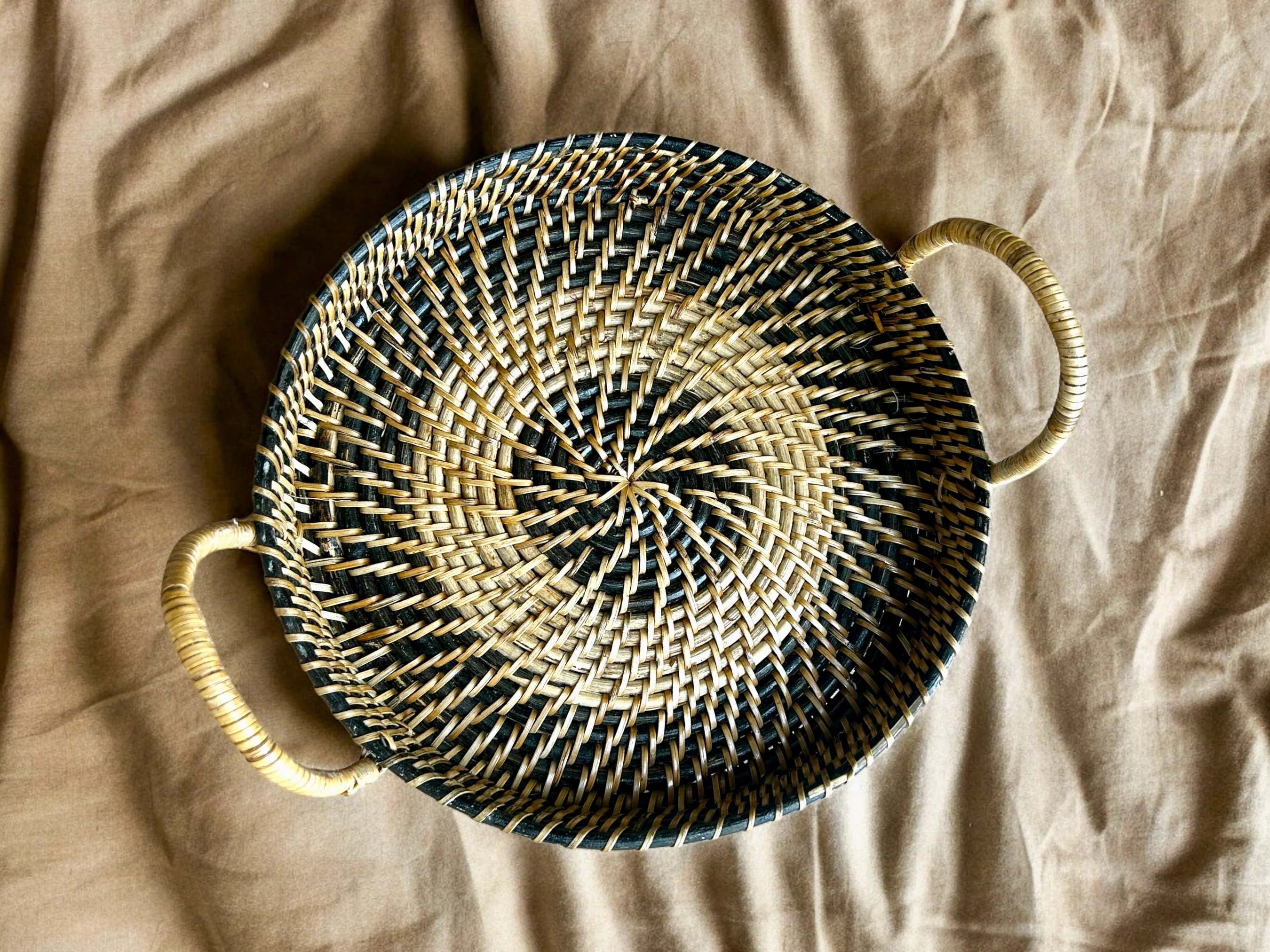 Handwoven Rattan Cane Tray - Image 3
