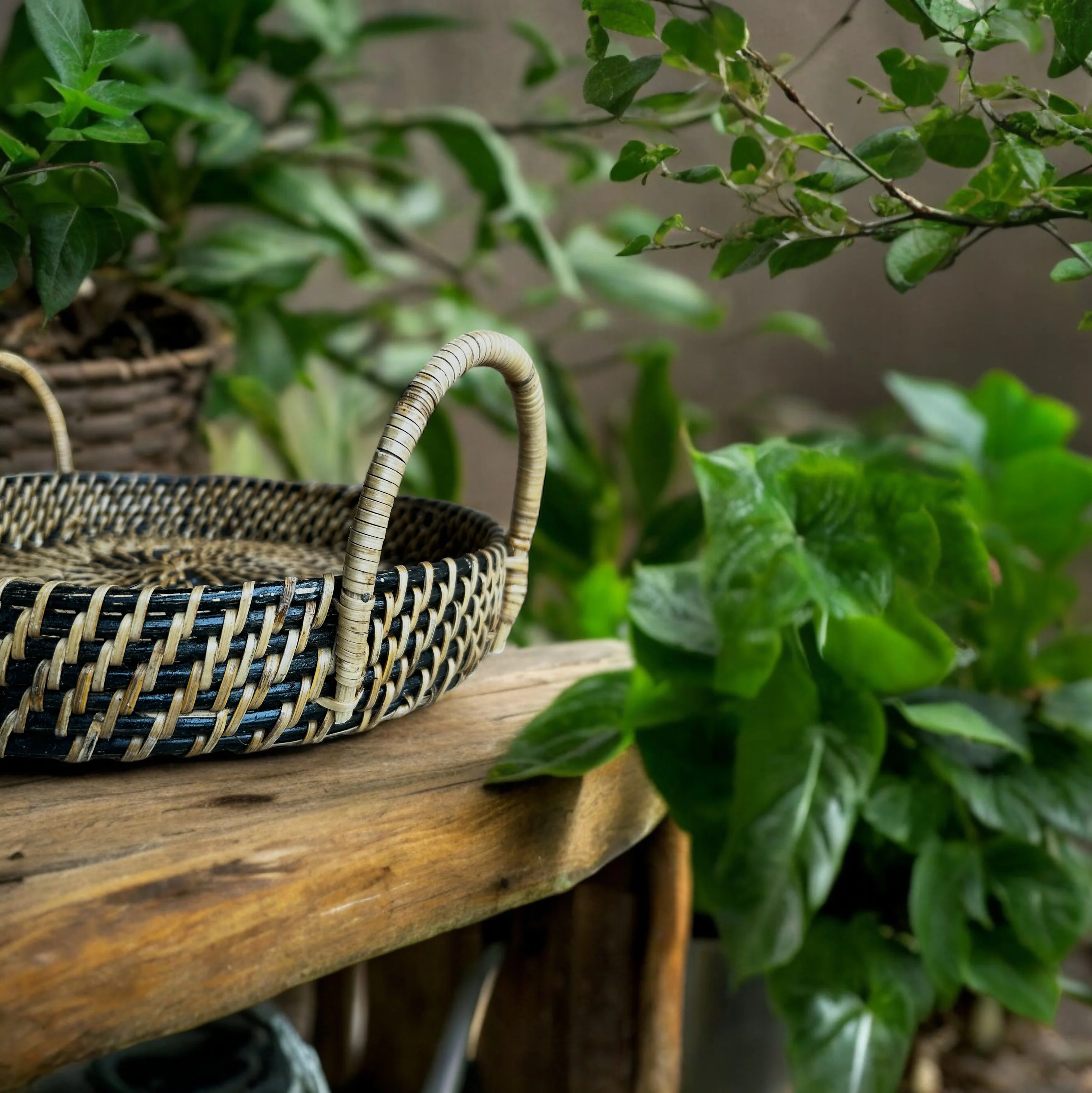 Handwoven Rattan Cane Tray - Image 4