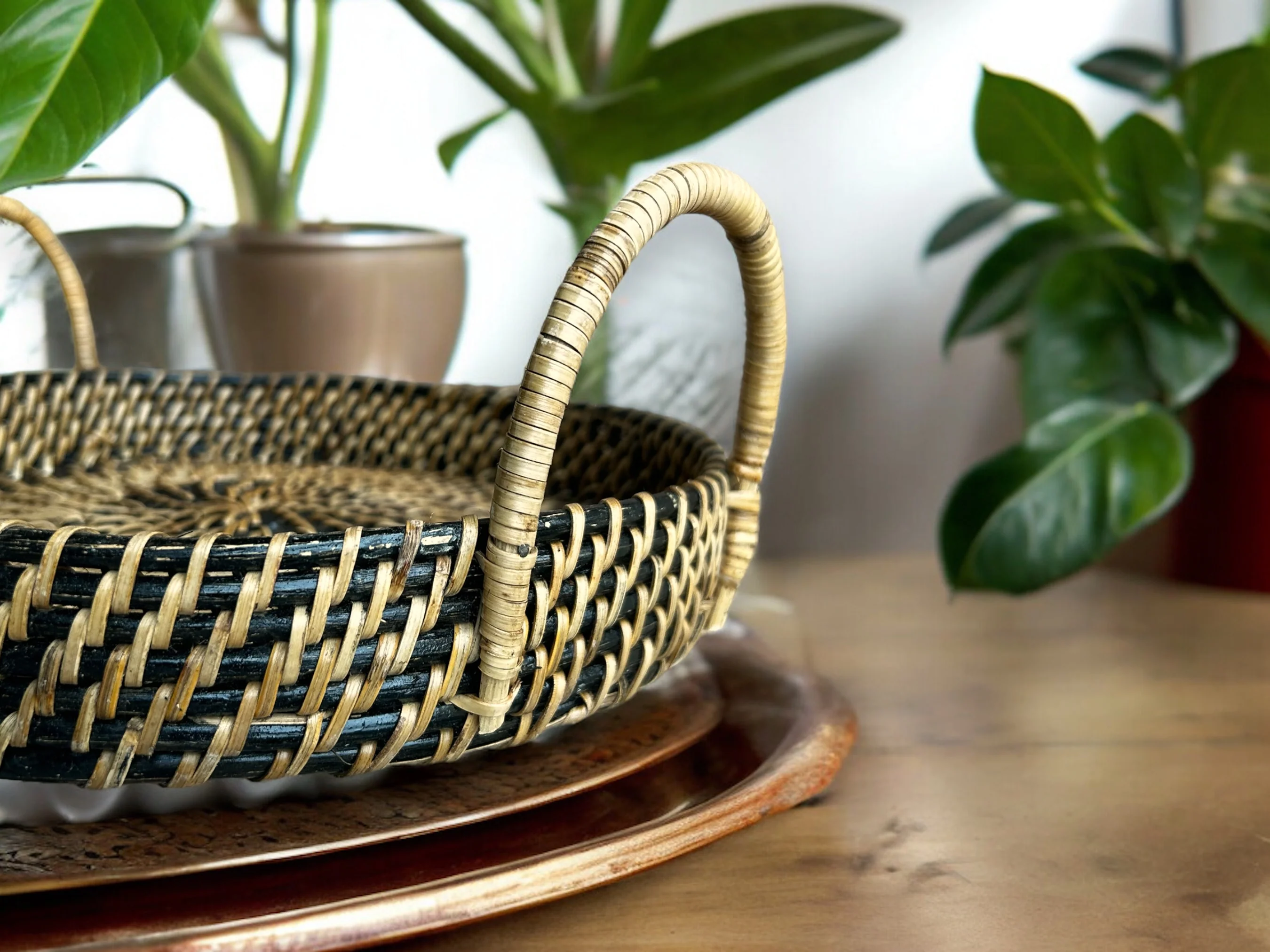 Handwoven Rattan Cane Tray - Image 5