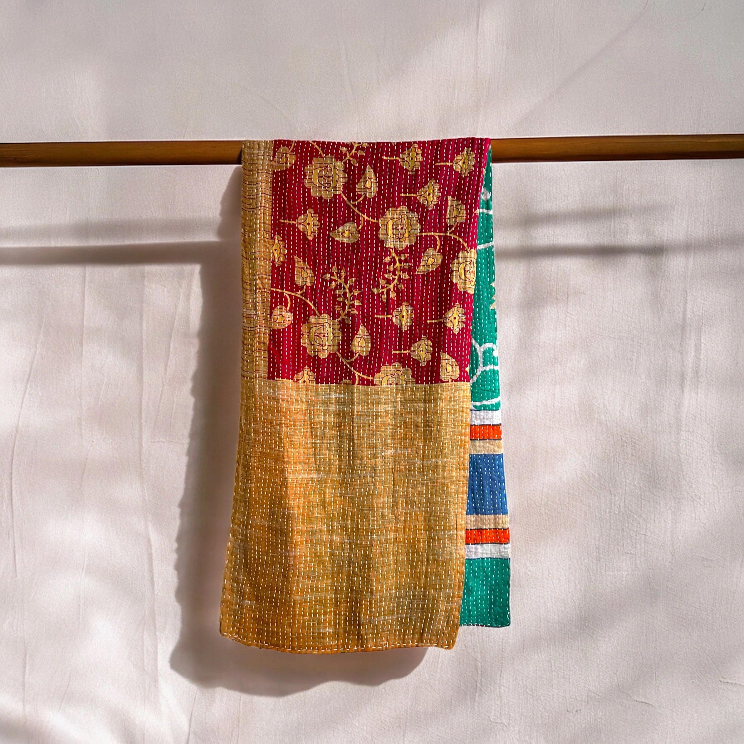 Vibrant Kantha Cotton Scarf - Image 3