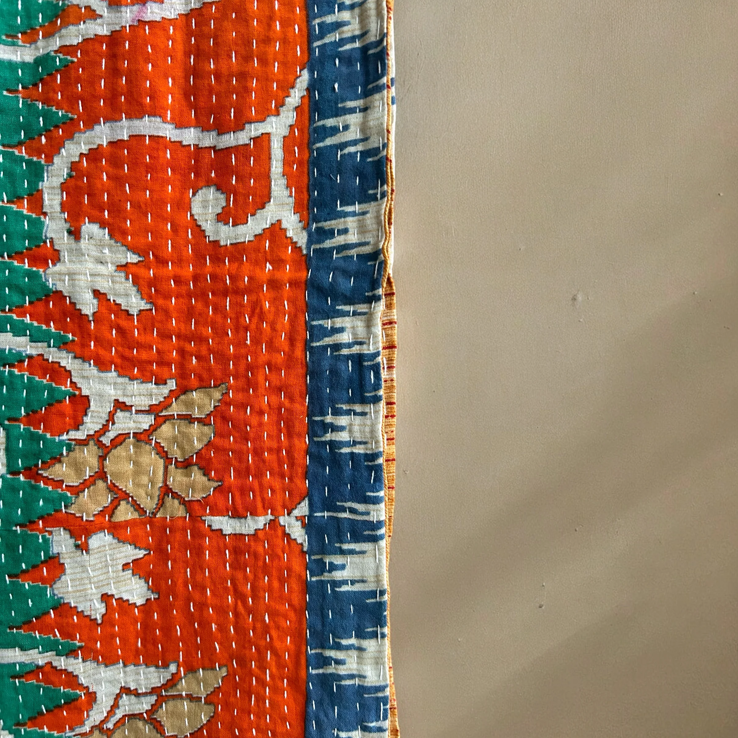 Vibrant Kantha Cotton Scarf - Image 4