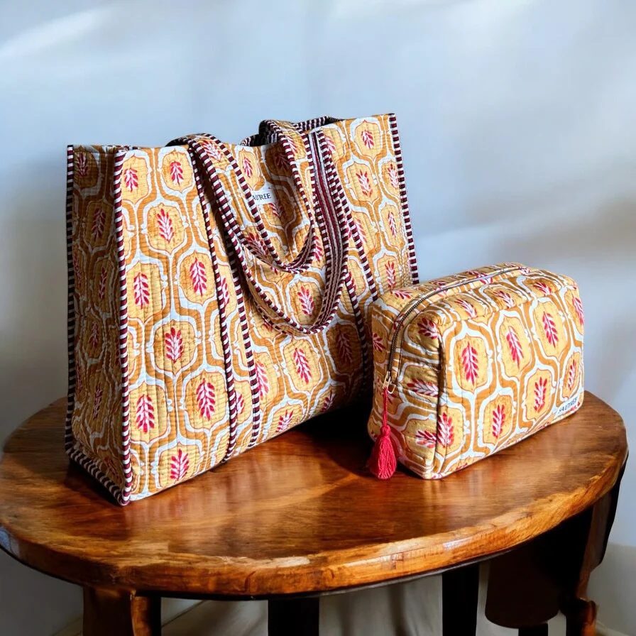 Ogee Yellow Large Quilted Organiser - Image 4