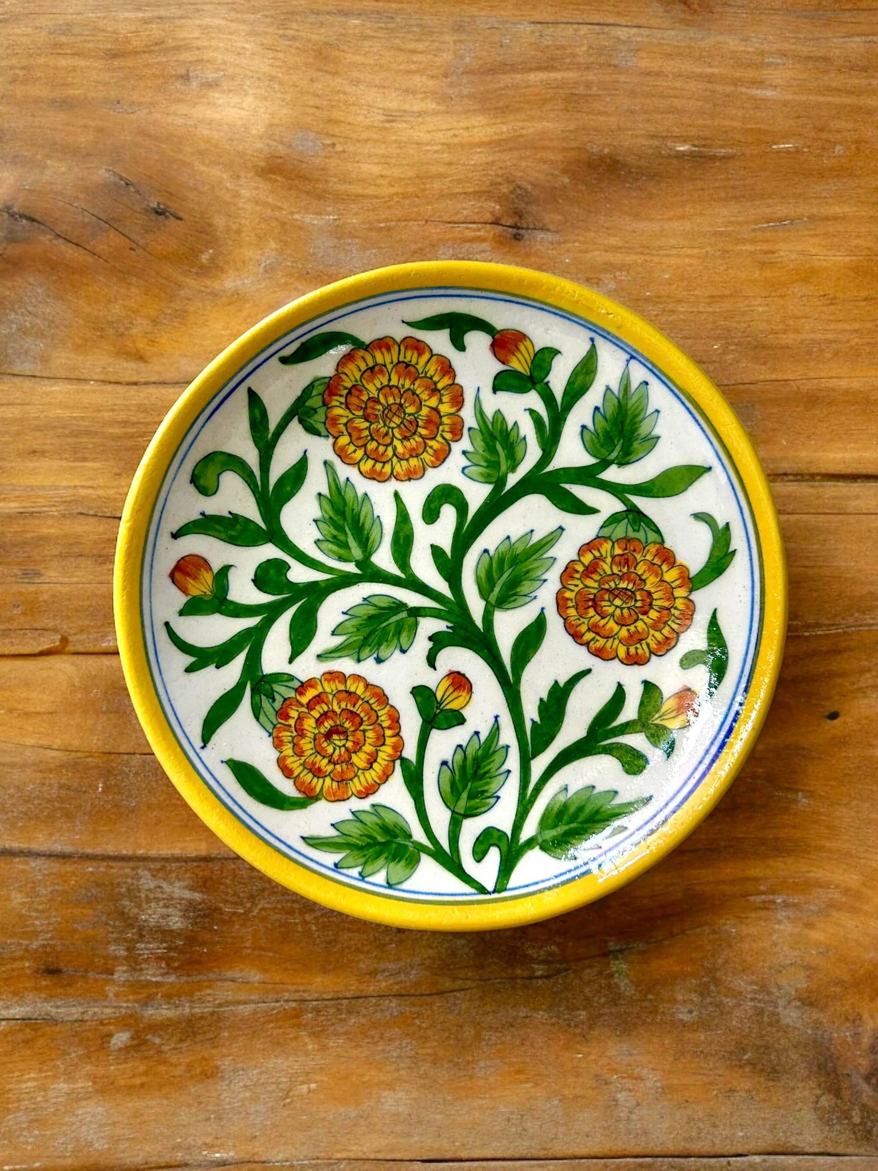 Yellow Serenade Hand Painted Plate - Image 3