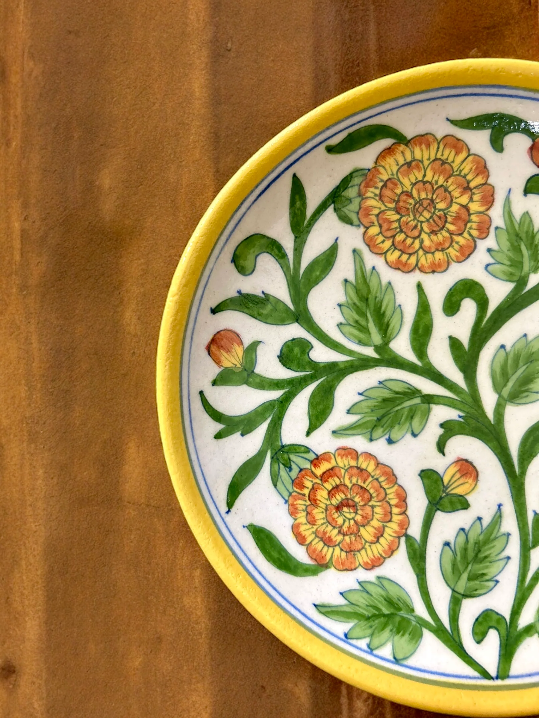 Yellow Serenade Hand Painted Plate - Image 4